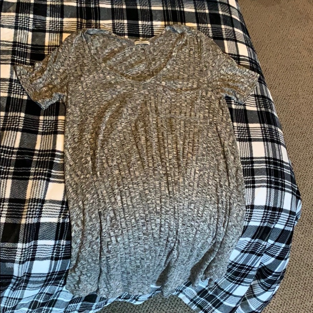 Flowy gray T-shirt dress